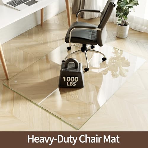 [Upgraded Tempered Glass] Koonmi 44" x 58" Office Floor Desk Chair Mat for Carpet & Hardwood Floor - Image 2