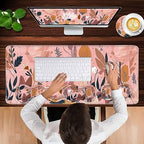 Keyboard Wrist Rest and Mouse Pad with Wrist Support Set Ergonomic Coaster,Memory Foam,Easy Typing Pain Relief,Large XL Desk Mat 31.5"x 11.8",Pink Floral - Image 4