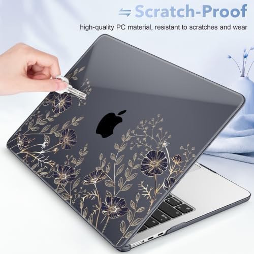 May Chen for M5 MacBook Air 13.6 Inch Case 2026 2025 2024-2022 Release M5 A3449 M4 A3240 M3 A3113 M2 A2681, Plastic Hard Shell Case for MacBook Air 13.6" with Retina Display, Floral Art - Image 4