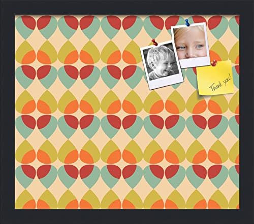 PinPix 15x13 inch Cork Bulletin Board. This Decorative Framed Pin Board Comes with Abstract Pattern in Color Design and Satin Black. Ideal for Home, Office Decor or School (PinPix-564) by PinPixBulletinBoards