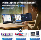CIDETTY One Cable Connection Laptop Screen Extender Monitor Portable, Ultra Thin 15.6" 1080P FHD Triple Screen,Fit for 13-17" Laptop, Plug & Play Compatiable with Win/Mac/Chrome/Android - Image 7