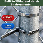 155PCS Heavy Duty 304 Stainless Steel Cable Tie Gun Kit, Includes 150PCS Metal Zip Ties(3 Sizes), Self-Locking, UV & Corrosion Resistant, for Fence, Exhaust Pipe, Chicken Coop, Farm Use (Black) - Image 7