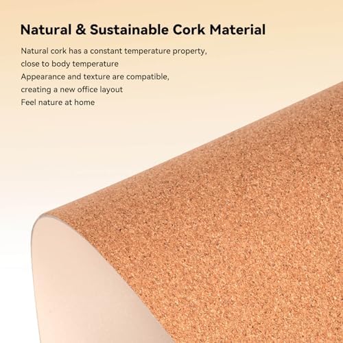 15W Wireless Charging Desk Mat, Cork Mouse Pad 31.5x15 - Image 4
