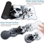 Desk Mat, Mouse Pad with Wrist Rest, 4-in-1 Large Mouse Pads for Desk, Ergonomic Mouse Pad and Keyboard Wrist Rest Gaming Keyboard Mat for Office,Funny Skull - Image 3