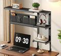 Clamp On Desk Shelf, Metal & Wooden Desktop Bookshelf & Heavy Duty Desktop Organizer, Desk Accessories,38.3" W x 33" H (Black) 999BKSSJ197 by STHYTON