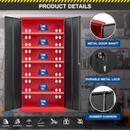 Fesbos Metal Storage Cabinet-71” Tall Steel File Cabinets with Lockable Doors and Adjustable Shelves-Black&Red Steel Storage Cabinet for Home, School, Office, Garage - Image 6