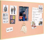 Fabric Bulletin Board 30x20 inches, Golden Aluminum Framed Wall Pin Board by Lightomorrow