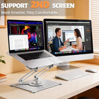 Urmust 360° Rotating Laptop Stand for Desk, 10-15.6“ Laptop Riser, Silver - Image 7