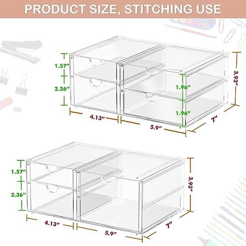 caktraie Acrylic 7-Drawer Makeup & Storage Organizer for Bath,Desk - Image 3