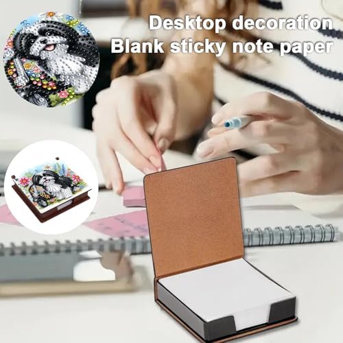4pcs Flower Landscape Diamond Art Painting Note Box for Adults, Wooden DIY Sticky Notes Holder Kit with 640 Blank Notepads, Multi-Purpose Desk Organizer for Home Office, Study Thoughtful Gift - Image 7