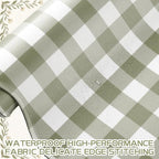 Sabary Gingham Desk Mat Scalloped Sage Green, 31.5 x 15.7 Inch - Image 5