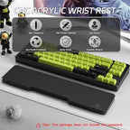 Acrylic Keyboard Wrist Rest - Compact 60% Keyboard- Mechanical Keyboards Ergonomic Palm Rest for Computer Keyboard,Anti-Slip Base,Wrist Pad for Laptop,Office & Home-Easy Typing (Black) - Image 2