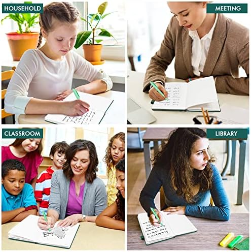 feela 5 Pack Journal Notebook Bulk for School, Hardcover Business Notebooks Classic Ruled Lined Journals with Pen Holder for Work Note Taking, with 5 Black Pens, 120 GSM, 5.1”x8.3”, A5, Dark Green - Image 7