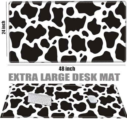Gaming Mouse Pad 48x24 Desk Mat Giant Mousepad Large Desk Pad Cow Print Full Mouse Mat XXXL Computer Mat for Protector Desktop Wireless - Image 2