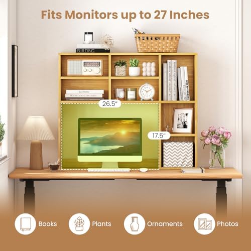 BECOMFORT Desk Hutch with 7 Cubes, Up to 27" Computer Monitor College Dorm - Image 5