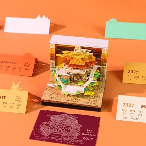 3D Calendar 2027, 3D Creative Time Piece Calendar 2027，Daily Tear-Off Memo Pad with Light, Paper Carving Desktop Decoration, 3D Art Calendar Memo Pad,Unique Holiday Craft Gift - Image 6