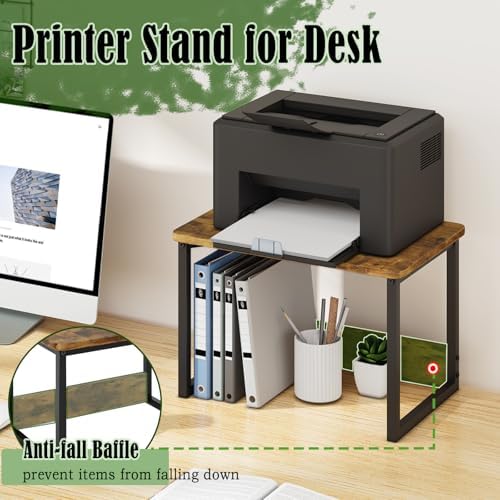 MARTY Printer Stand for Desk, Desktop Shelf Printer Riser for Home Office - Image 2