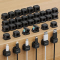 36 Pack Magnetic Cable Clip Organizer Cord Holder, Picozon Adhesive Cable Management, Wire Phone USB Charger Cable Holder, Keeper Organizer for Office Home Desktop Table - Black by Picozon