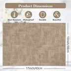 Faux Leather Placemats Set of 6,Heat Resistant Placemats for Dining Table, Easy Clean Non-Slip Place Mats, Waterproof Stain Resistant Wipeable Washable PU Table Mats, (Light Brown) - Image 2