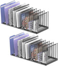 9-Section Desk File Organizer, Vertical File Holder, Mesh Desktop File Folder Metal File Organizer Stand for Office Home Classroom, Black, 2 Pack by JMHUD