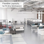 Workflow Modular Wall | Room Divider with Whiteboard, Sound Dampening, & Frosted Acrylic Panels | Expandable Office Partition for Privacy & Stability (53" x 70") - Image 2
