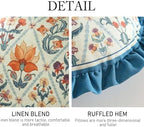 ISAENNE Linen Round Throw Pillow Cover,Set of 2,Diameter 16"-Floralsea A - Image 6