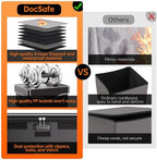 DocSafe 5200°F Fireproof Document Box with Lock,Heat Insulated File Organizer Storage with Pockets,Collapsible Portable Home Office File Safe Box with Handle for Hanging Letter/Legal Folders, Black - Image 5