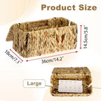BTSKY Woven Cable Management Box with Lid Water Hyacinth Cord Organizer, L - Image 2