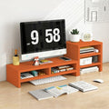 Solid Wood Monitor Stand Riser & Laptop Stand Desk Organizer - Office Accessories for PC Workspace, Computer Organization, Countertop Hutch Orange Combination 3 by Unknown