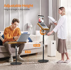 NAMON 2-in-1 Dual-use Floor & Desktop Book Stand, 100% Solid Wood, Height Adjustable from 16.5" to 51", Floor Reading Stand with Page Clip for Cookbooks, Sheet Music, Projector (with a T-Shaped) - Image 4