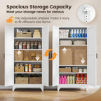 Yizosh Metal Storage Cabinet with Doors and 4 Adjustable Shelves - Image 5