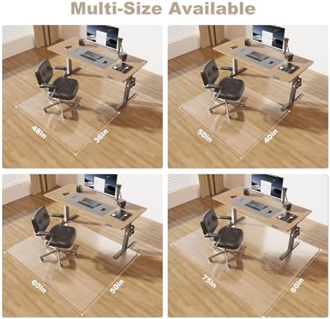 [Thickened to 2.0mm] 60"x75" Computer Chair Mat for Hardwood, PVC Office Mat for Hardwood Floor, Anti-Slip Rolling Chair Floor Protector,Vinyl Mats for Home, Under Desk Mats for Rolling Chairs - Image 6