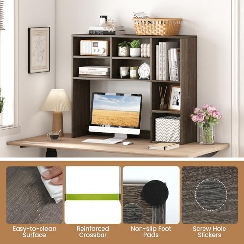 BECOMFORT Desk Hutch with 7 Cubes, Up to 27" Computer Monitor College Dorm - Image 7