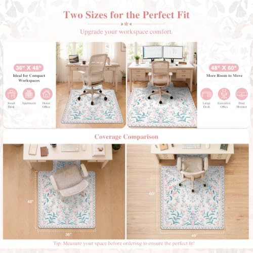 iCasso Office Chair Mat for Hardwood Floor, 48"X 60" Convex Pink - Image 2
