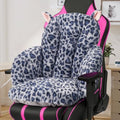 DOBUONO Comfy Office Chair Cushion, Cute Seat Cushion Leopard Print Cushion for Gaming Chair with Backrest Non-Slip Floor Seating for Adults and Pets Grey Stuff for Room Decor by DOBUONO