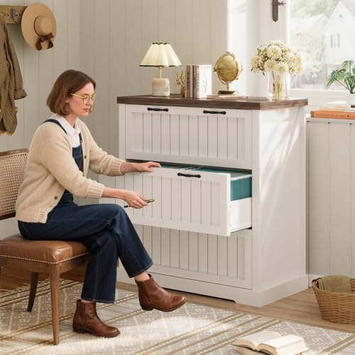 SEDETA Farmhouse 3 Drawer File Cabinet for Home Office - Image 5