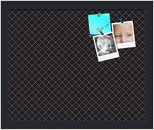 PinPix 17x14 inch Cork Bulletin Board. This Decorative Framed Pin Board Comes with Diamond Pattern in Black Design and Satin Black. Ideal for Home, Office Decor or School (PinPix-120) - Image 2
