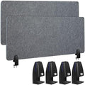 Wesiti 2 Pcs Acoustic Desk Divider Classroom, Gray, 47.24 x 15.75 Inches by Unteilti