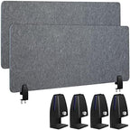 Wesiti 2 Pcs Acoustic Desk Divider Classroom, Gray, 47.24 x 15.75 Inches by Unteilti