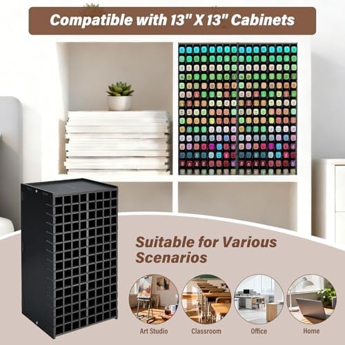 Marker Organizer,120 Slots Marker Storage with Divider,Black - Image 6