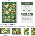 DUKINO 5x7 Area Rug Floral Washable Rug for Living Room Non Slip Dark Green - Image 2