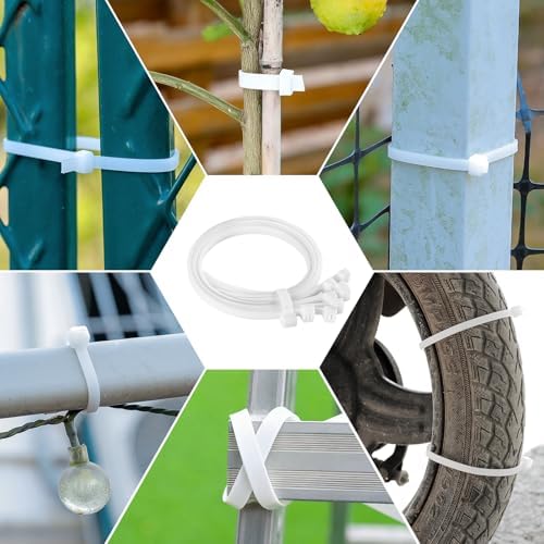 Long Zip Ties Heavy Duty 24 inch，400 LBS Tensile Strength With Double Sided Toothed Super Durable Cable Ties ，Extra Large Wire Ties Adjustable Nylon Tie Wraps for Indoor Outdoor （100 Pack White） - Image 6