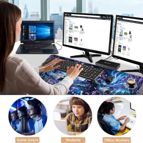 Keyboard Wrist Rest and Mouse Pad with Wrist Support Set Ergonomic Coaster,Memory Foam,Easy Typing Pain Relief,Large XL Desk Mat 31.5"x 11.8",Wolf Moon - Image 7