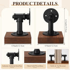 Dunzoom Heavy Duty Bookends for Shelves Industrial Metal and Wood Book Ends - Image 2