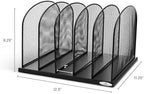 Safco Onyx Desk Organizer, 5 Tiered Vertical Compartments, Office and Classroom Mailbox , Paper and Mail Sorter, Steel Mesh, Black - Image 5