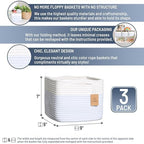 NaturalCozy Storage Cubes 9”x9”x7”Cotton Rope Woven Baskets for Organizing 3-Pack | 9 Inch Cube Storage Bin | Small Basket for Shelf Nursery, Pantry, Decorative Plant, Bathroom Closet, Toy Gift - Image 2