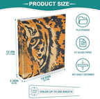 JIPONI 3 Ring Binder Tiger 1 Inch Round Binders for Men Women Students, Cute File Organizer for Office School, 1pc - Image 3