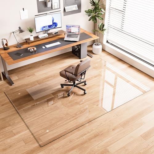 48"x72" Tempered Glass Chair Mat for Carpet by ISTRIPMF