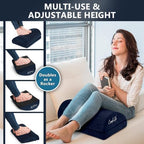 ComfiLife Foot Rest for Under Desk at Work – Adjustable Desk FootRest for Office Chair, Gaming Accessories – Ergonomic Teardrop Design for Back, Hip & Leg Pain Relief – 100% Memory Foam (Navy) - Image 6