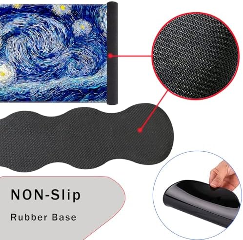 Mouse Pad,Large Pink Desk Mat, 4in1 XXL Mousepad + Keyboard Wrist Rest+Mouse Wrist Rest+Coaster Set with Ergonomic Desk Pad for Home Office Table Computer-Abstract Night Sky - Image 3